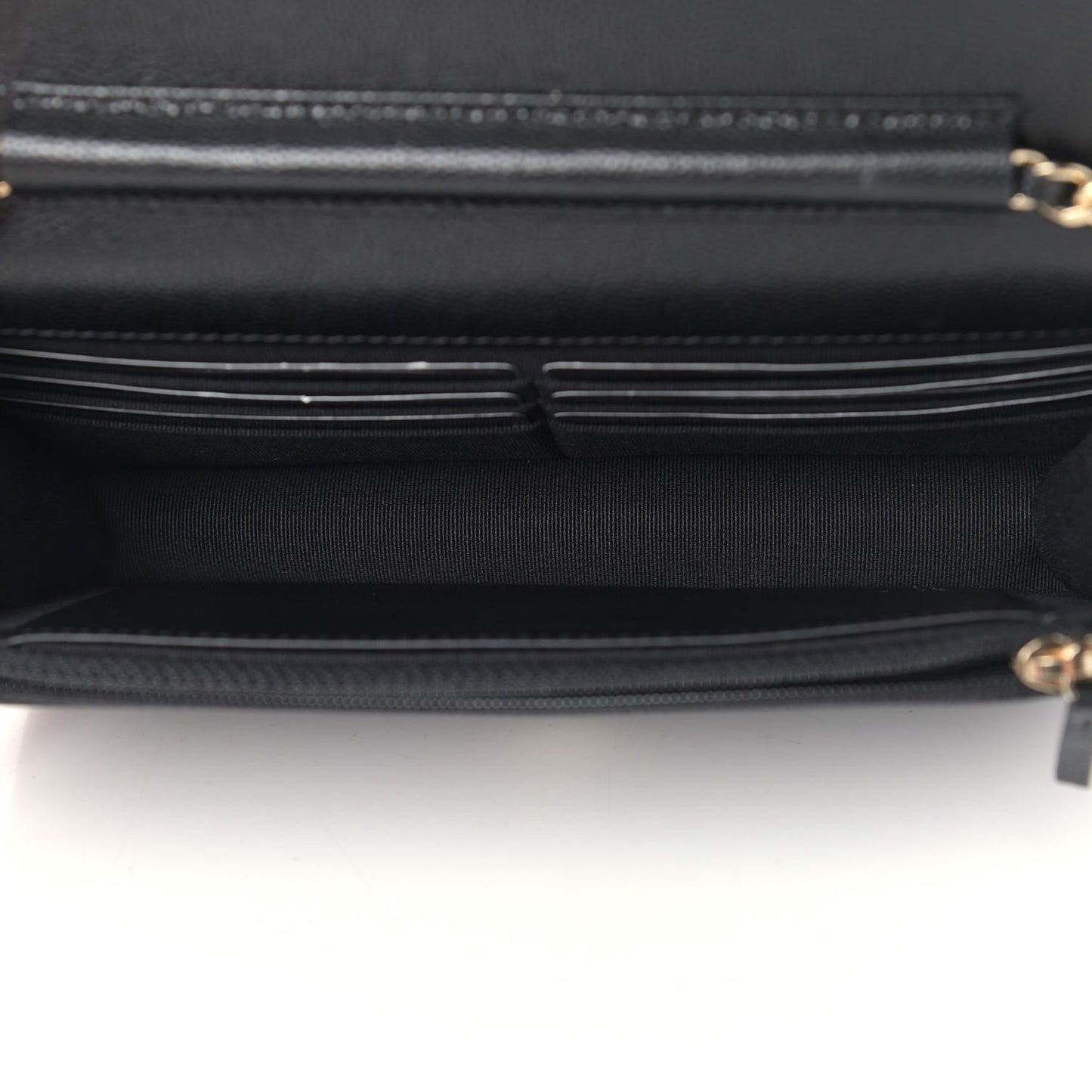 Caviar Quilted Wallet With Charms On Chain WOC Black