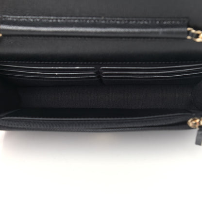 Chanel Caviar Quilted Wallet With Charms On Chain WOC Black 5 of 10