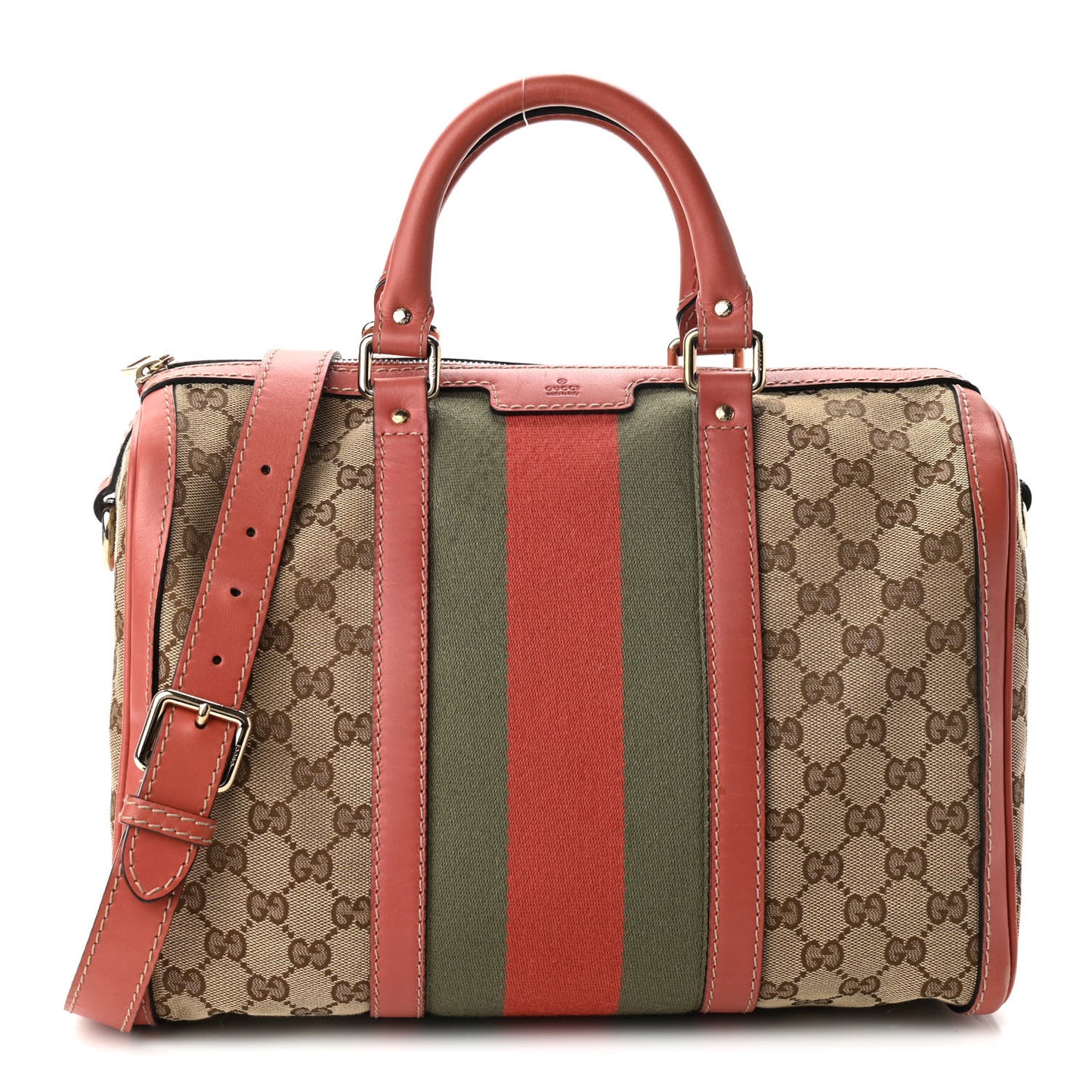 Monogram Vintage Web Medium Boston Pink