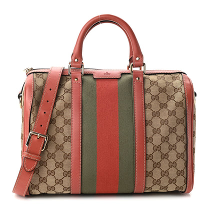 Gucci Monogram Vintage Web Medium Boston Pink 1 of 16