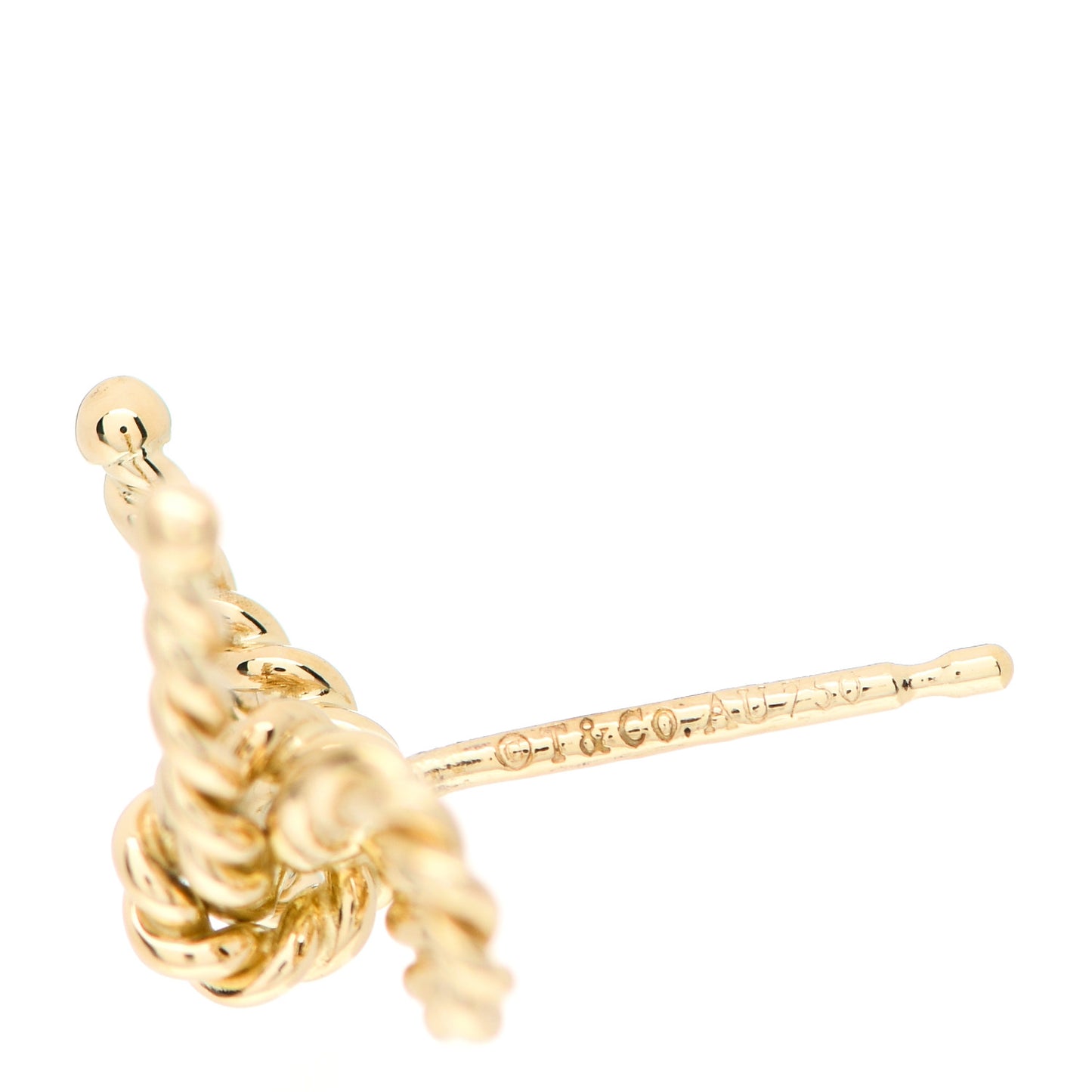 18K Yellow Gold Twist Bow Earrings