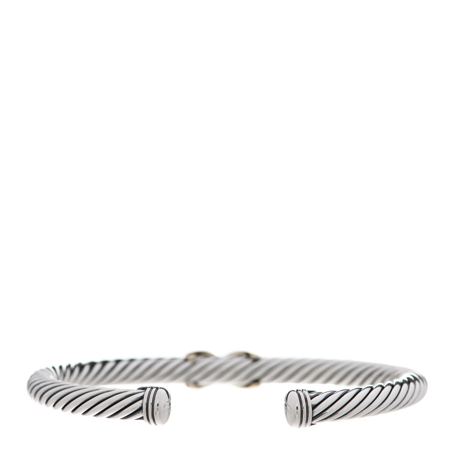 Sterling Silver 14K Yellow Gold 5mm X Station Cable Bracelet
