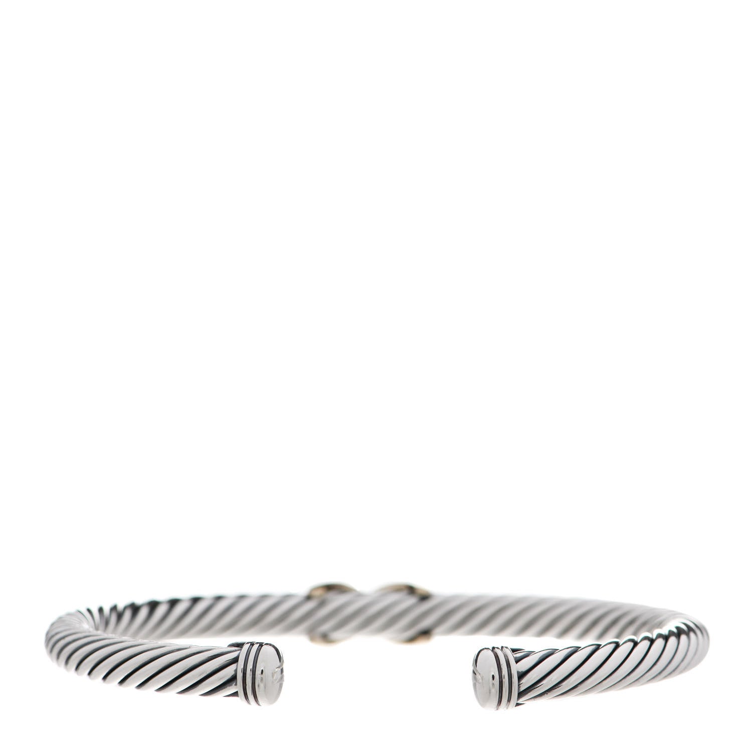 David Yurman Sterling Silver 14K Yellow Gold 5mm X Station Cable Bracelet 2 of 5