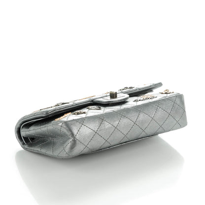 Chanel Metallic Calfskin Quilted Lucky Charms 2.55 Reissue 225 Flap Dark Silver 4 of 7