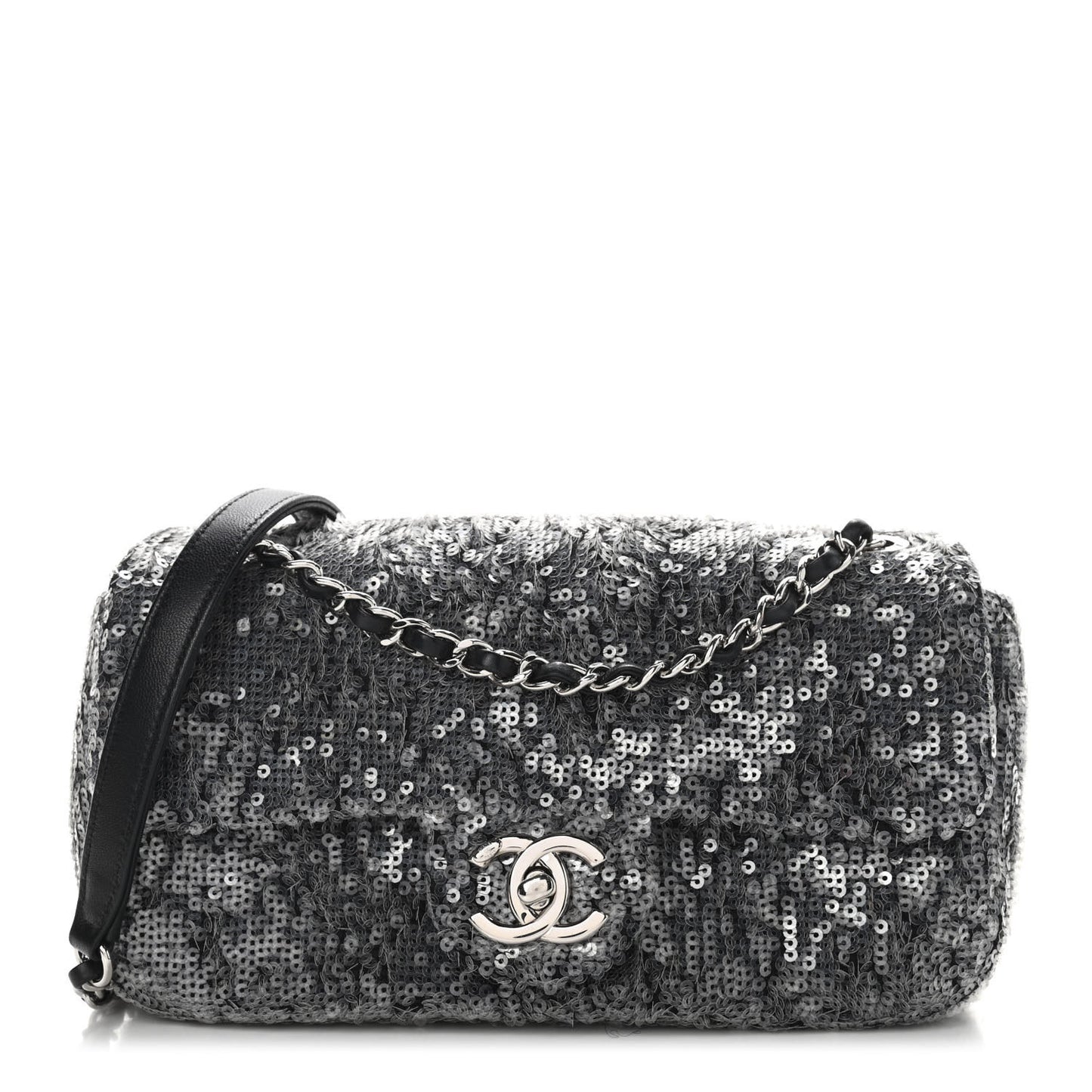 Sequin Medium Single Flap Silver
