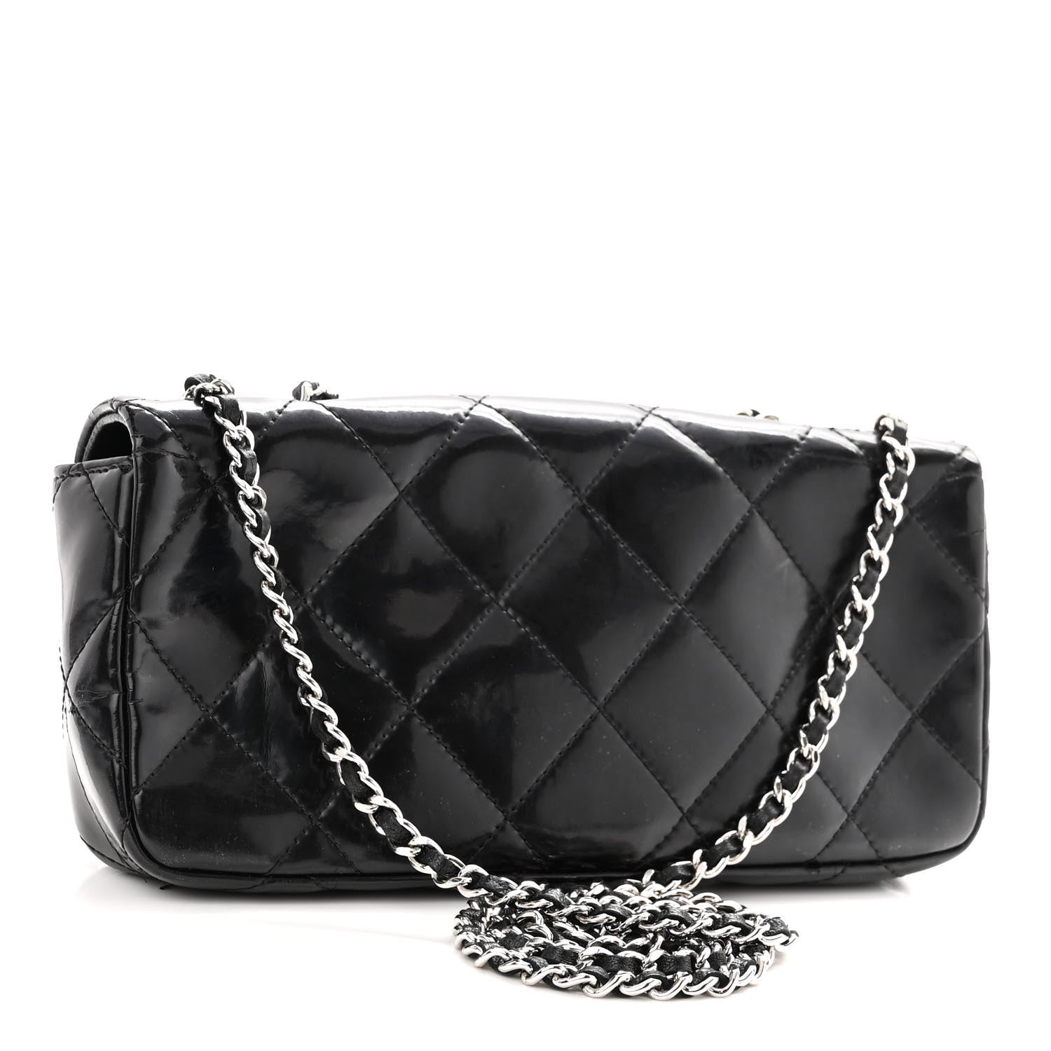 Chanel Patent Quilted Mademoiselle East West Flap Black 3 of 15