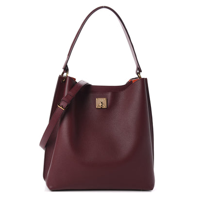 MCM Grained Calfskin Large Milla Hobo Rustic Brown 1 of 8