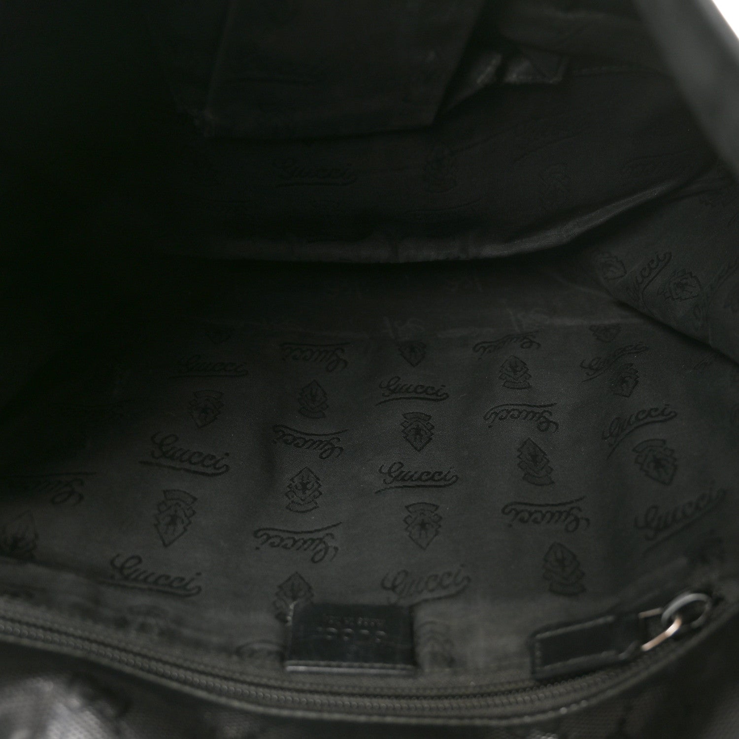 Gucci Imprime Monogram Medium Double Buckle Flap Messenger Bag Black 5 of 10