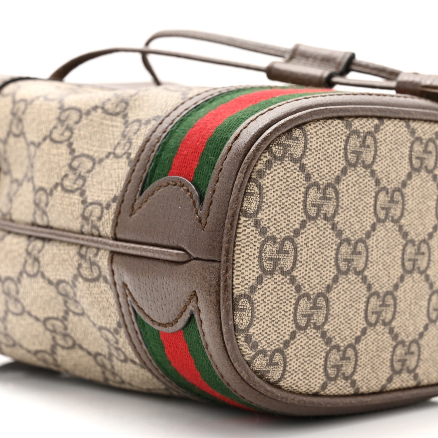 GG Supreme Monogram Web Mini Ophidia Bucket Bag Brown