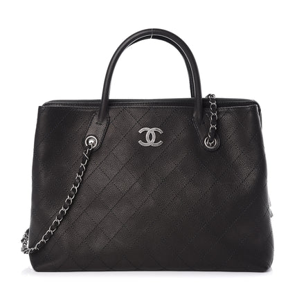 Chanel Grained Vegetal Calfskin Urban Shopping Tote Black 1 of 10
