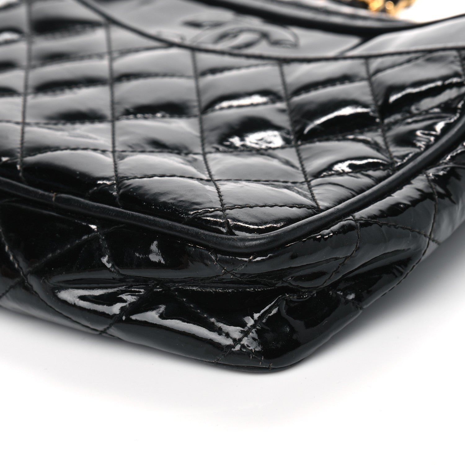 Chanel Patent Quilted Tassel Camera Case Black 7 of 10