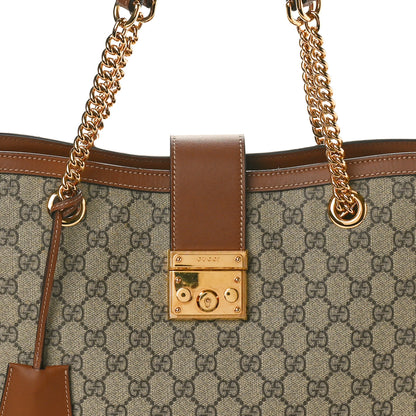 Gucci GG Supreme Monogram Medium Padlock Tote Beige Cuir 8 of 13