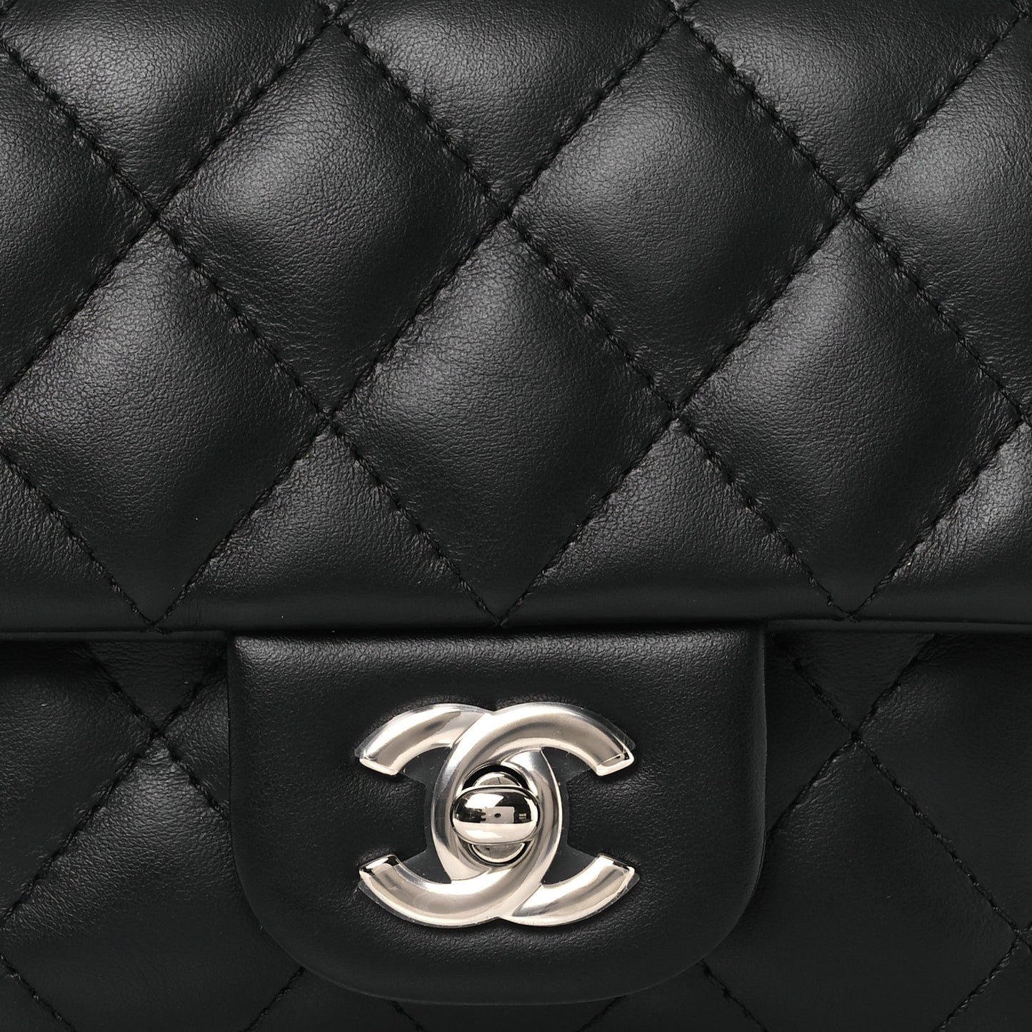 Calfskin Quilted CC Uniform Flap Belt Bag Black