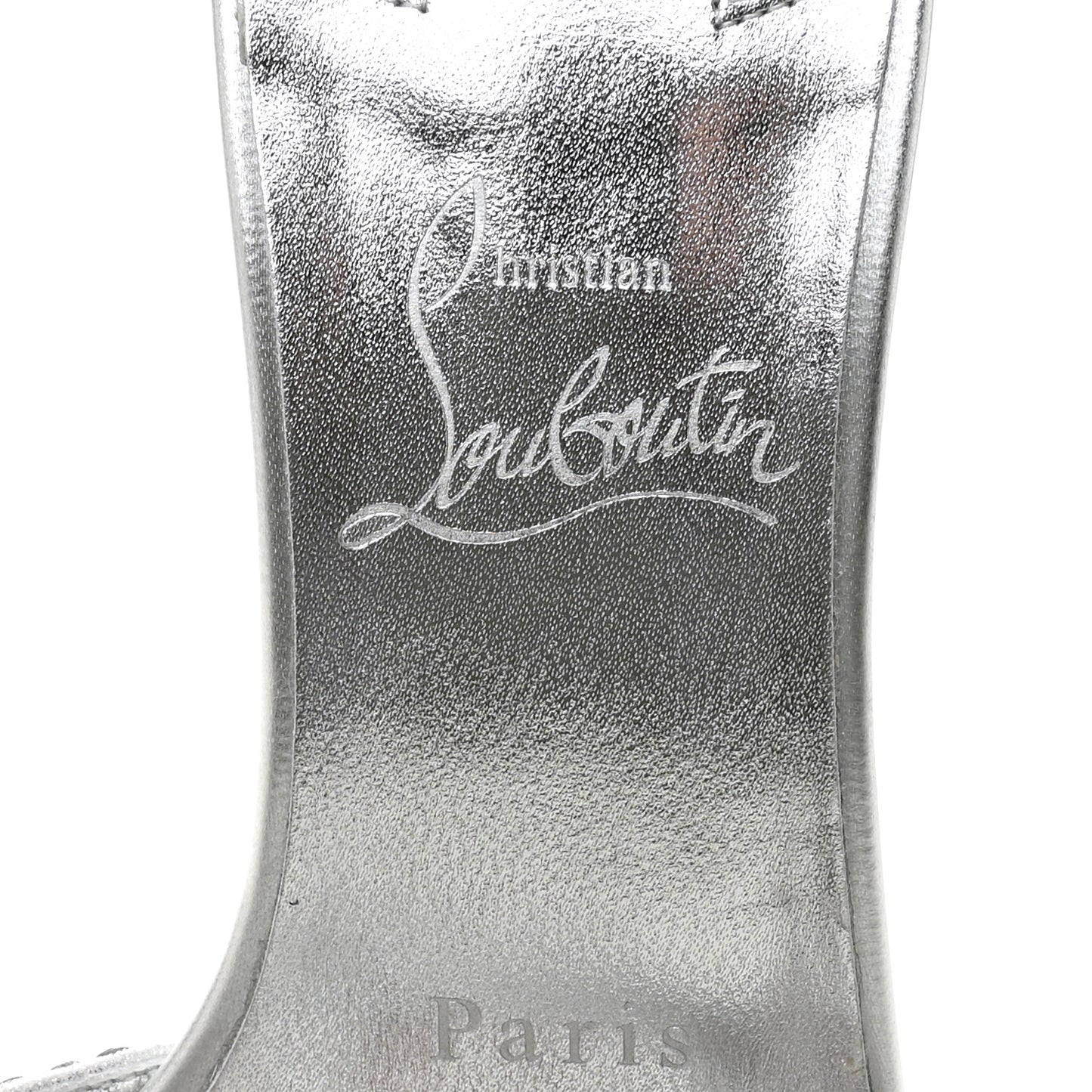 Suede Metallic Kid Lambskin Strass Mariza Is Back 85 Sandals 37.5 Silver