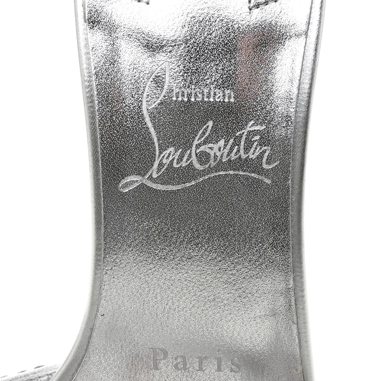Christian Louboutin Suede Metallic Kid Lambskin Strass Mariza Is Back 85 Sandals 37.5 Silver 7 of 8