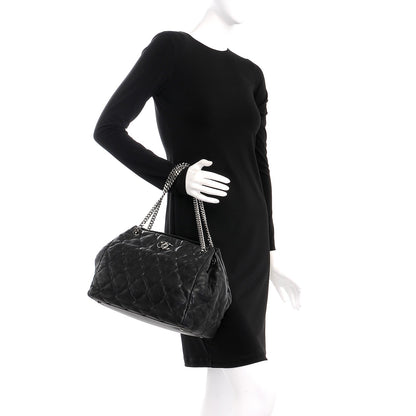 Chanel Lambskin Cells Accordion Tote Black 2 of 7