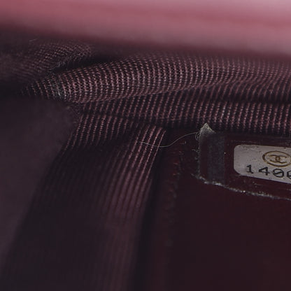 Chanel Patent Quilted Wallet On Chain WOC Burgundy 8 of 13