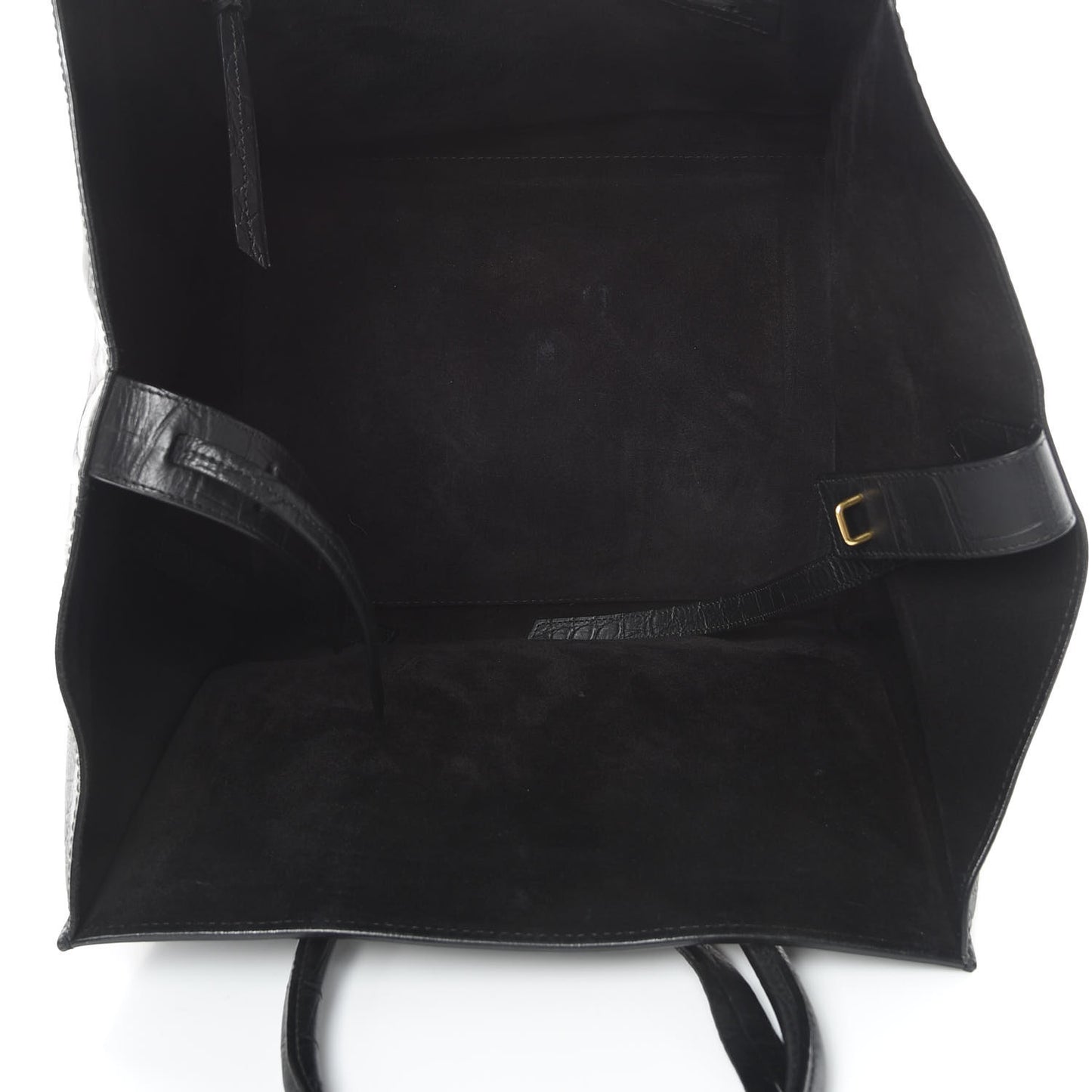 Crocodile Embossed Calfskin Medium Phantom Luggage Black