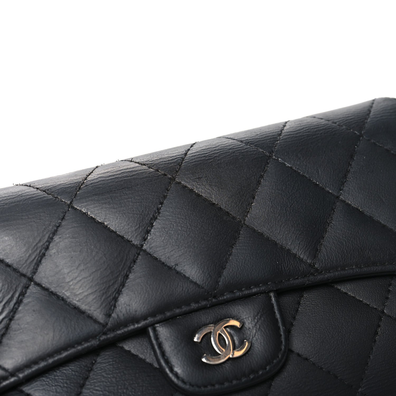 Chanel Lambskin Quilted Large Flap Wallet Black 15 of 15