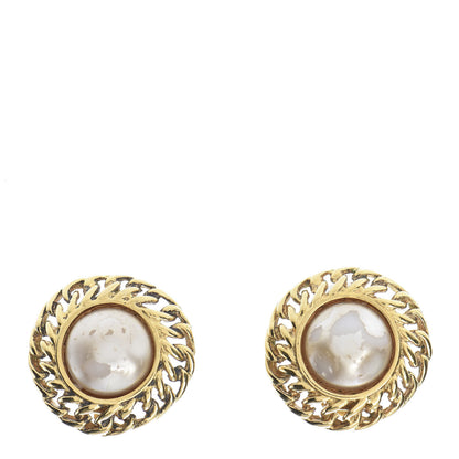 Chanel Pearl Clip On Earrings Gold 1 of 4