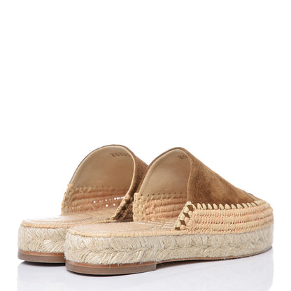 Chanel Suede Grosgrain CC Espadrille Mules 35 Dark Beige 4 of 9