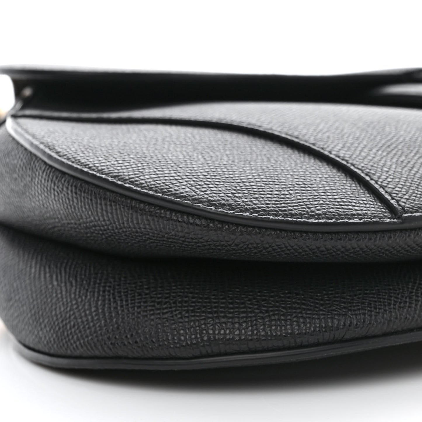 Grained Calfskin Saddle Bag Black