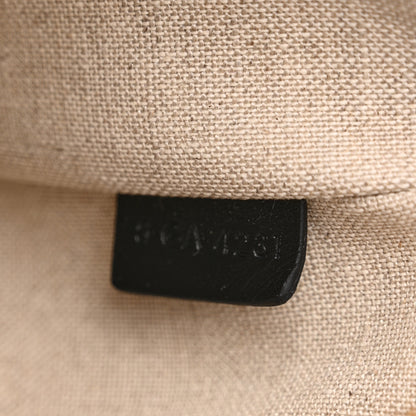 Celine Cotton Gabardine Bouclette Embroidered Medium Strap Ava Triomphe Shoulder Bag Black 6 of 10