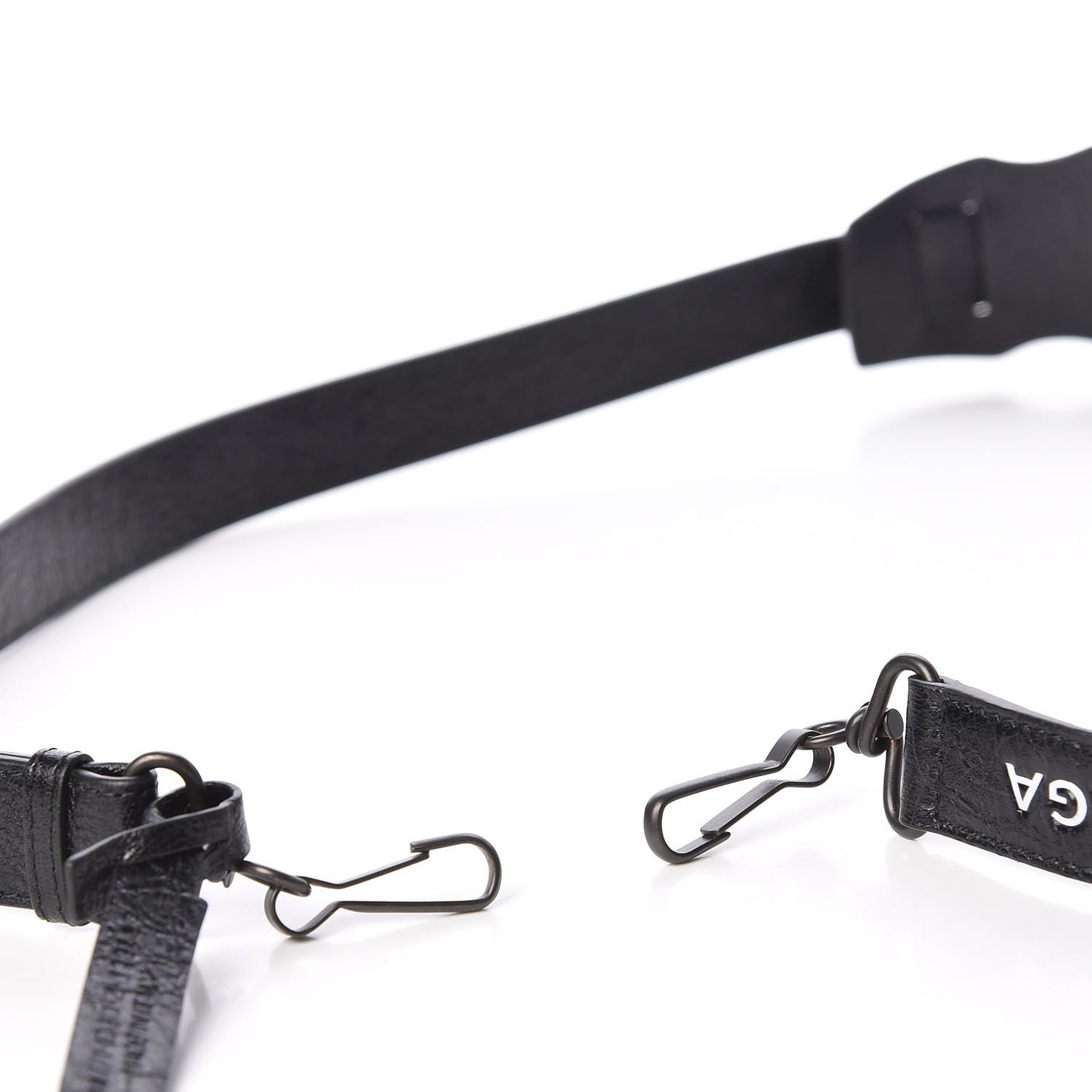 Agneau Classic Hardware Logo Shoulder Strap Black