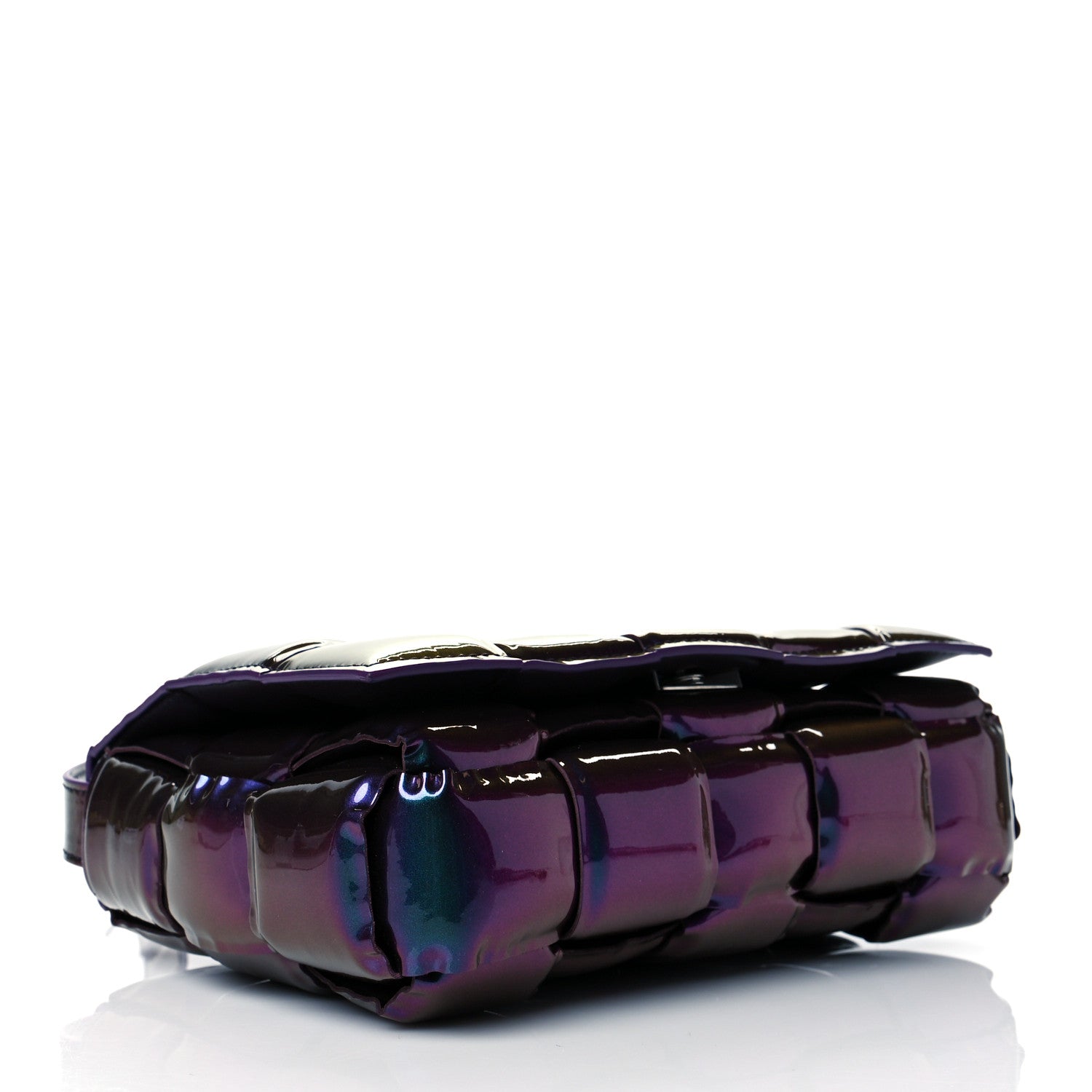 Bottega Veneta Glossy Nail Polish Nappa Maxi Intreccio Padded Cassette Crossbody Bag Holographic 4 of 9