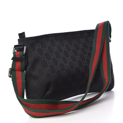 Gucci Monogram Web Small Flat Messenger Crossbody Black 3 of 10