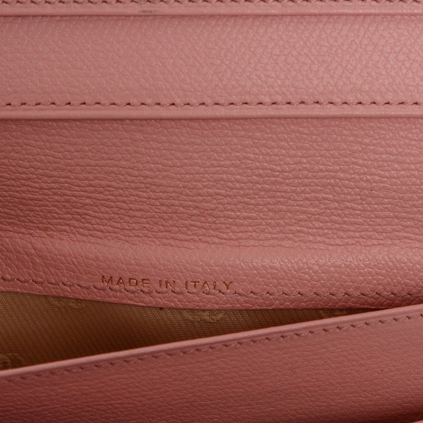 Grained Calfskin CC Button Wallet Pink