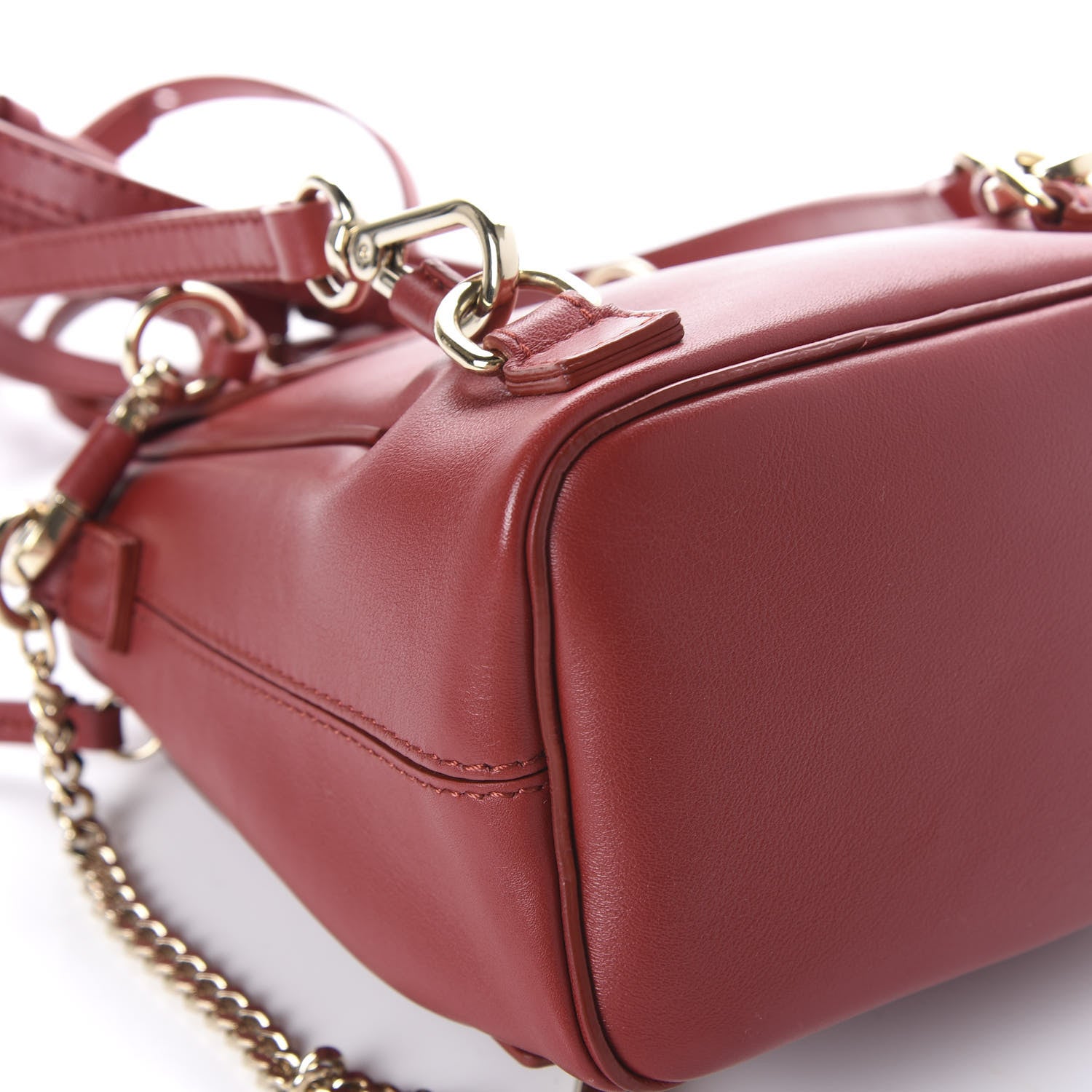 Chloe Calfskin Quilted Mini Faye Backpack Dahlia Red 9 of 12