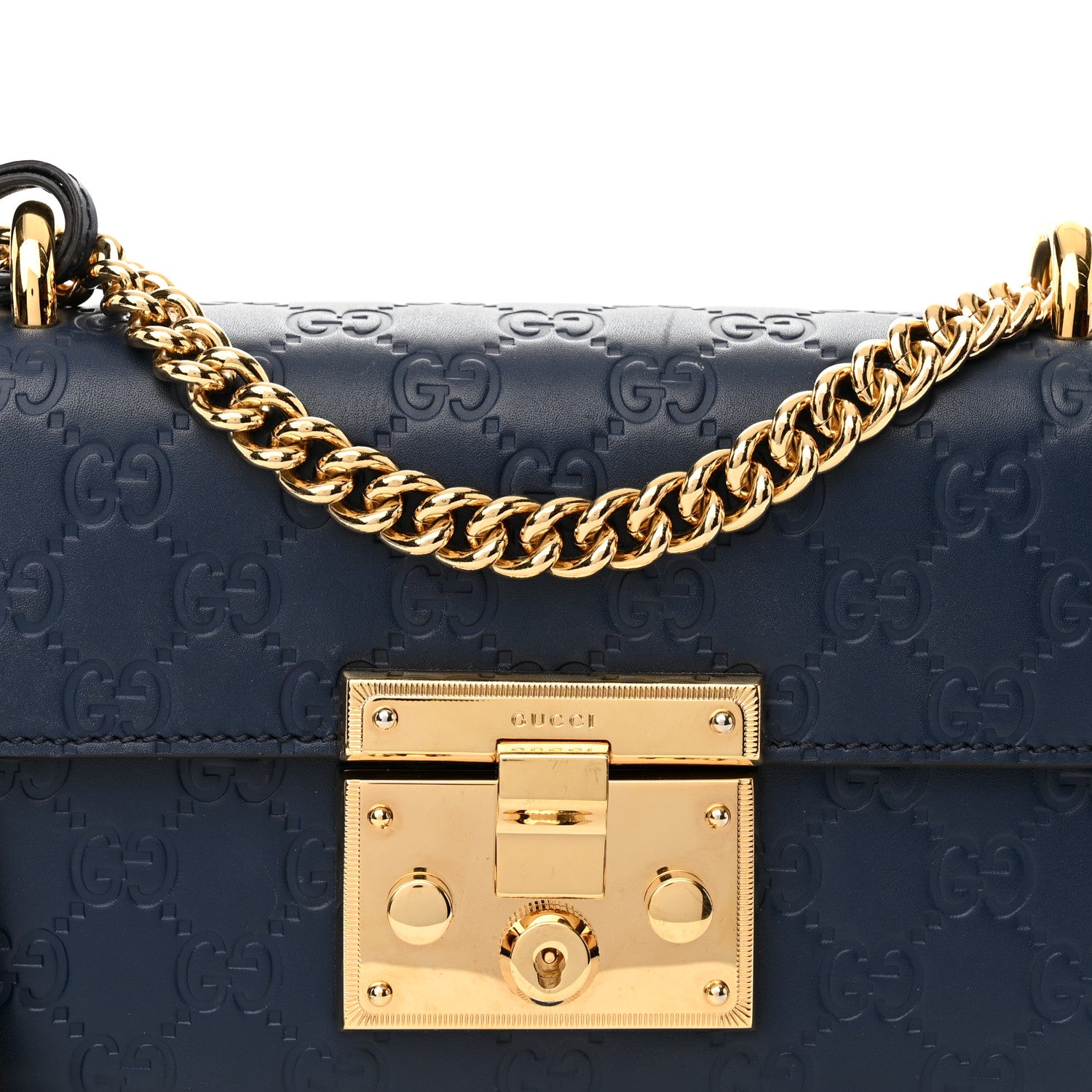 Gucci Guccissima Small Padlock Shoulder Bag Blue Agata 8 of 17