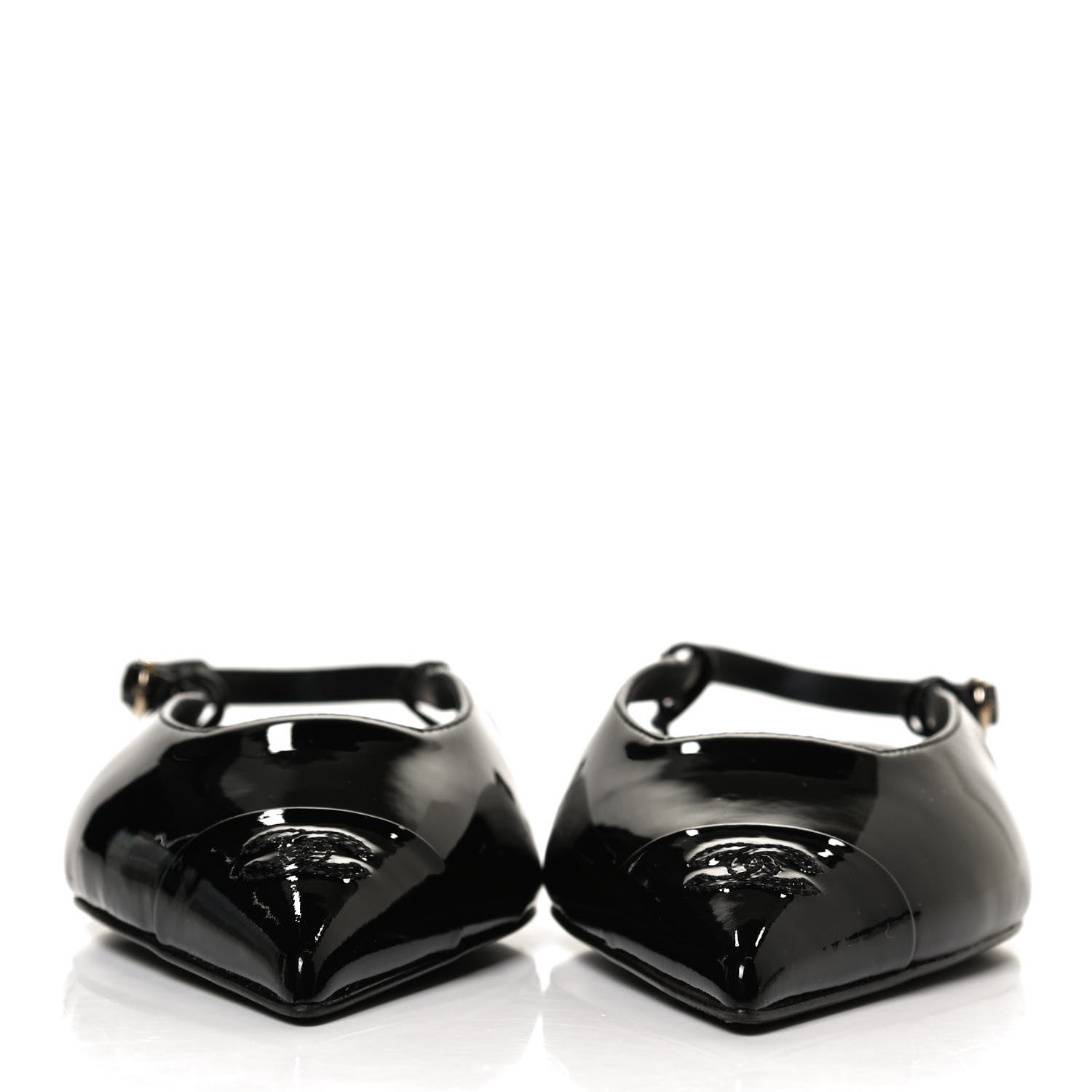 Chanel Patent CC Slingback Flats 39 Black 2 of 9