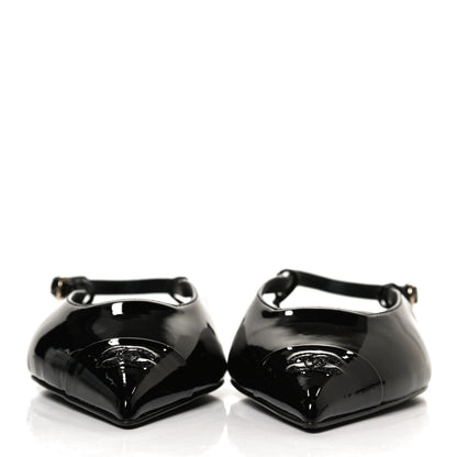 Chanel Patent CC Slingback Flats 39 Black 2 of 9