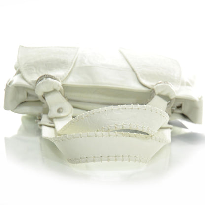 FASHIONPHILE SALVATOREFERRAGAMOFloralEmbossedLeatherShoulderBagBianco 5 of 8