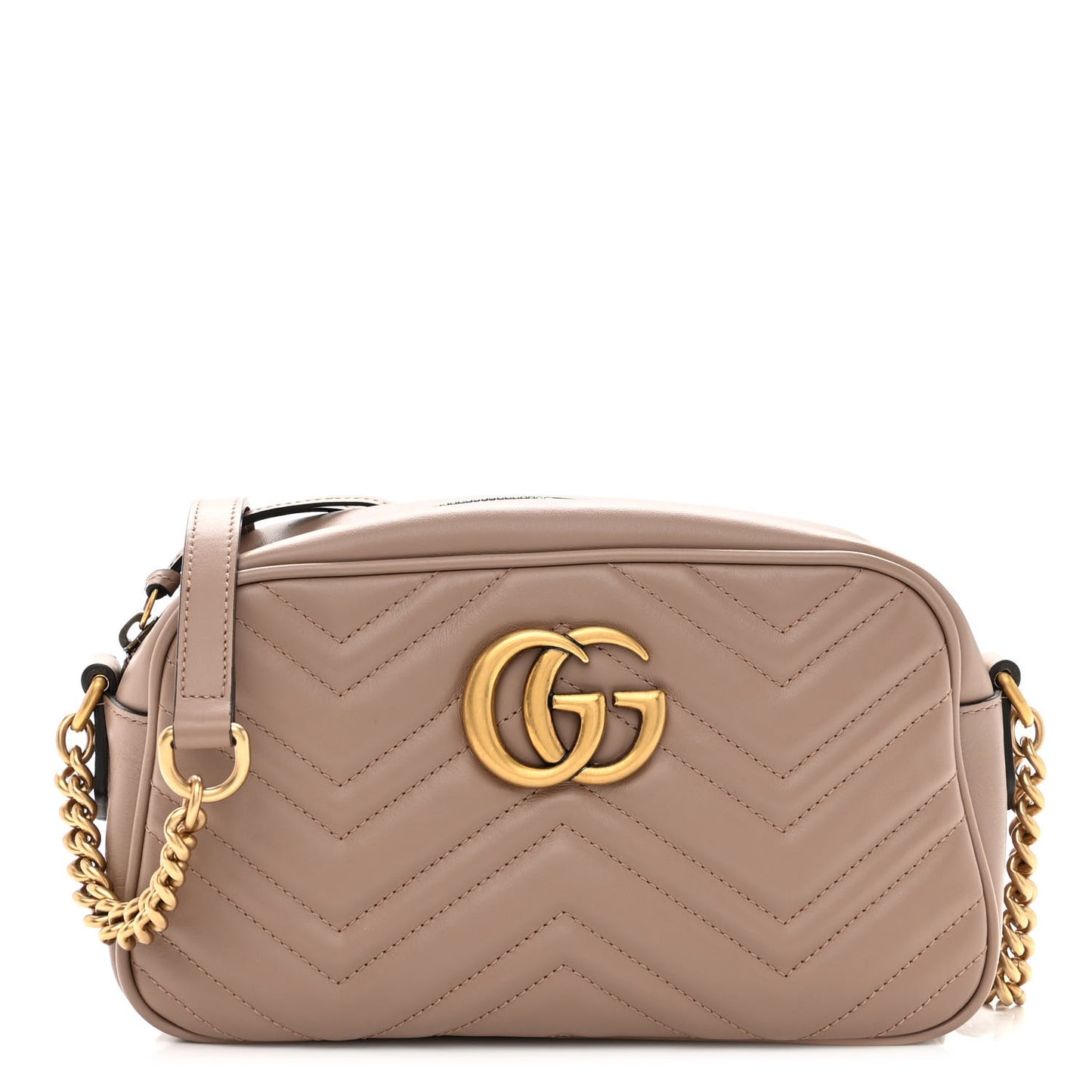 Calfskin Matelasse Small GG Marmont Chain Shoulder Bag Porcelain Rose