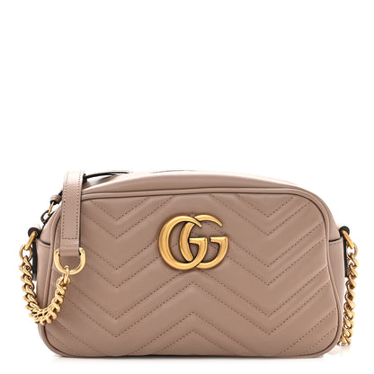 Gucci Calfskin Matelasse Small GG Marmont Chain Shoulder Bag Porcelain Rose 1 of 10