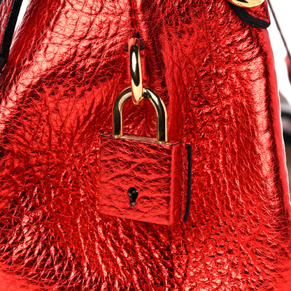 Burberry Prorsum Metallic Calfskin House Check Small Blaze Satchel Cadmium Red 14 of 14