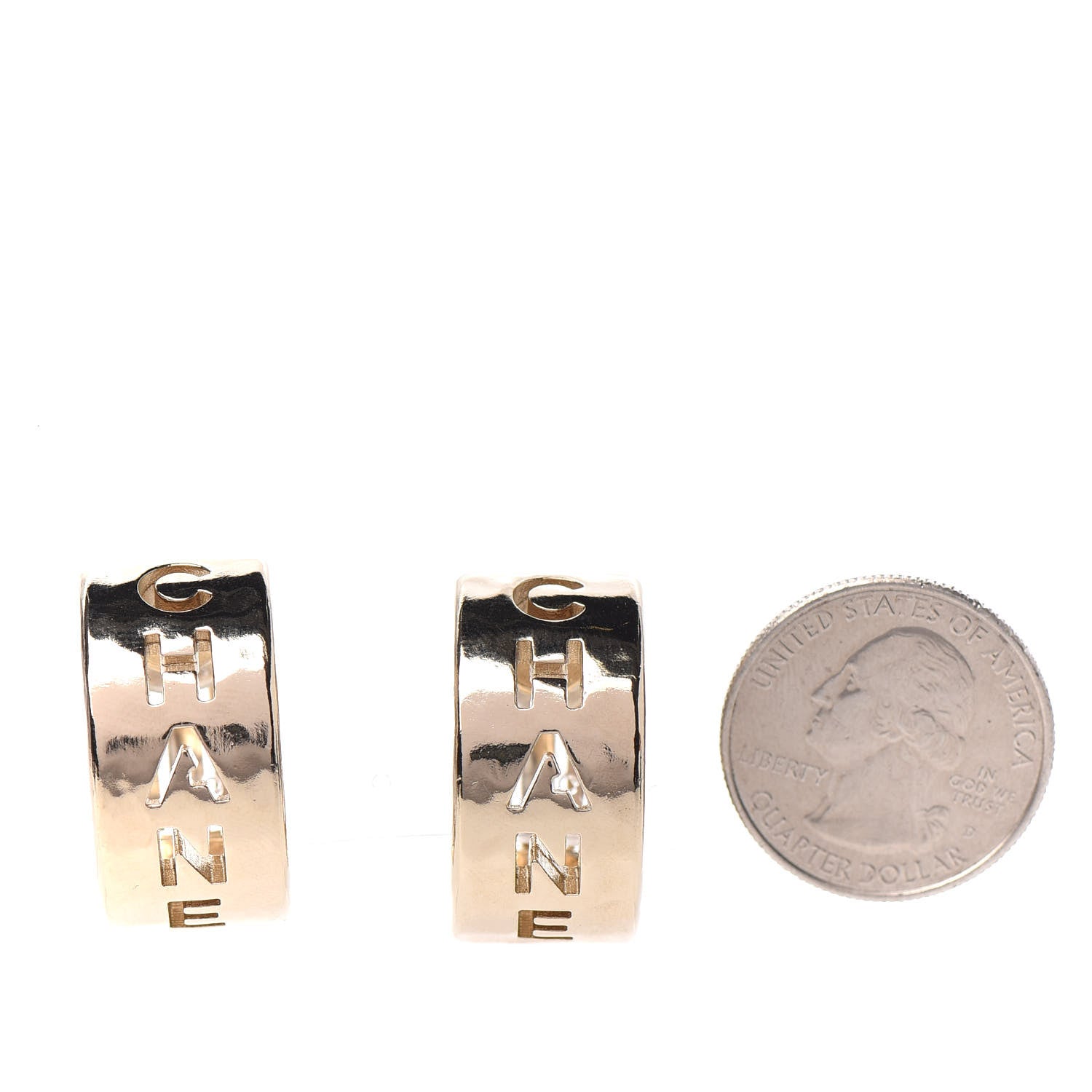Chanel Metal Bow-tiful CC Hoop Clip On Earrings Gold 2 of 5