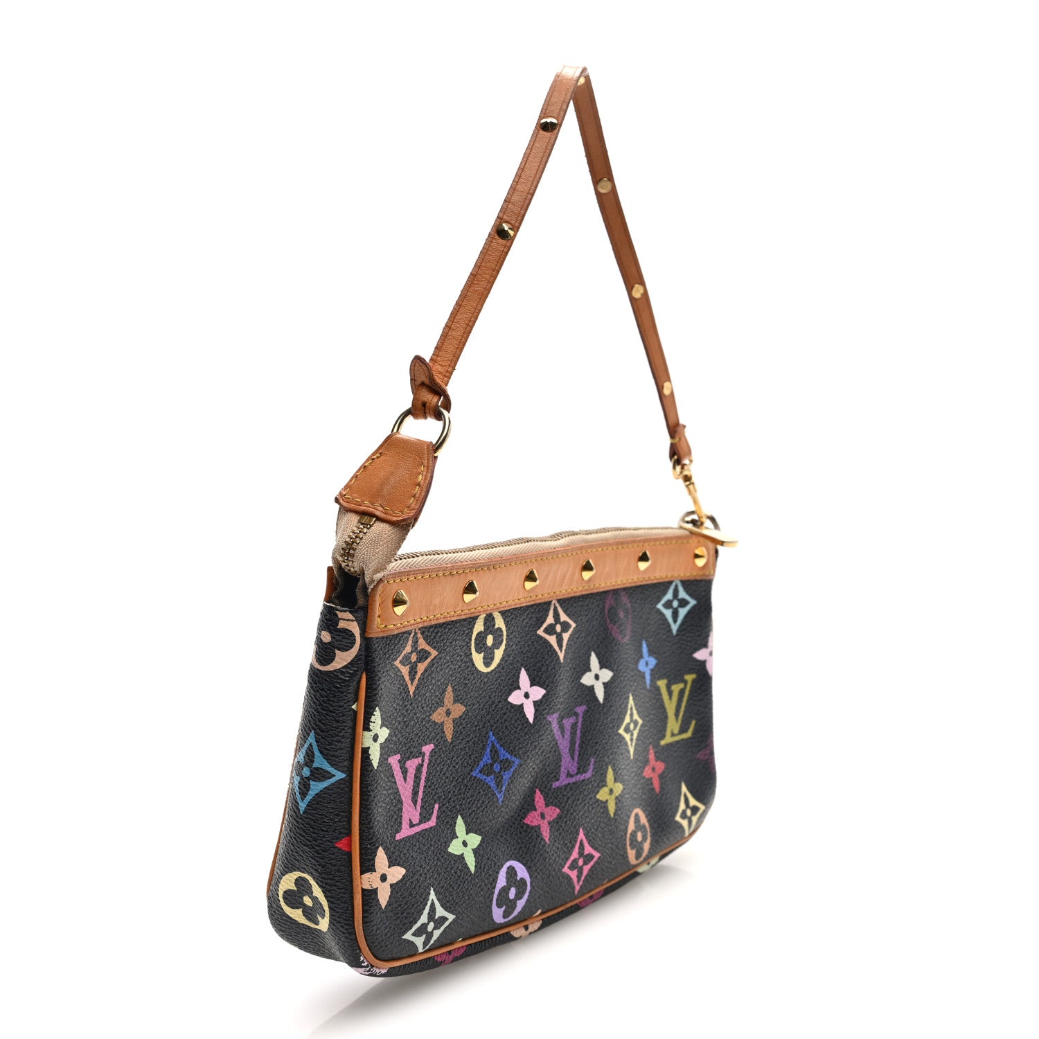 Louis Vuitton Monogram Multicolor Pochette Accessories Black 3 of 9