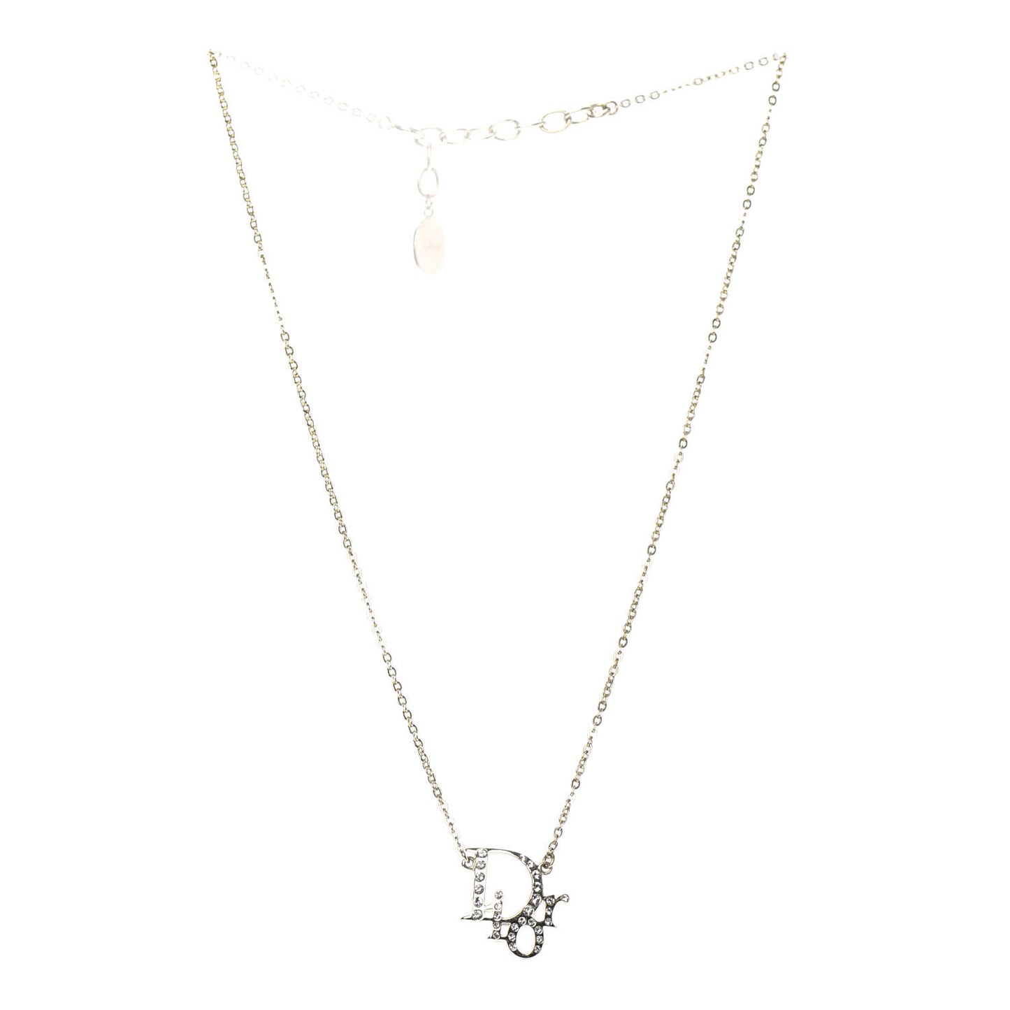 Crystal Logo Necklace Gold