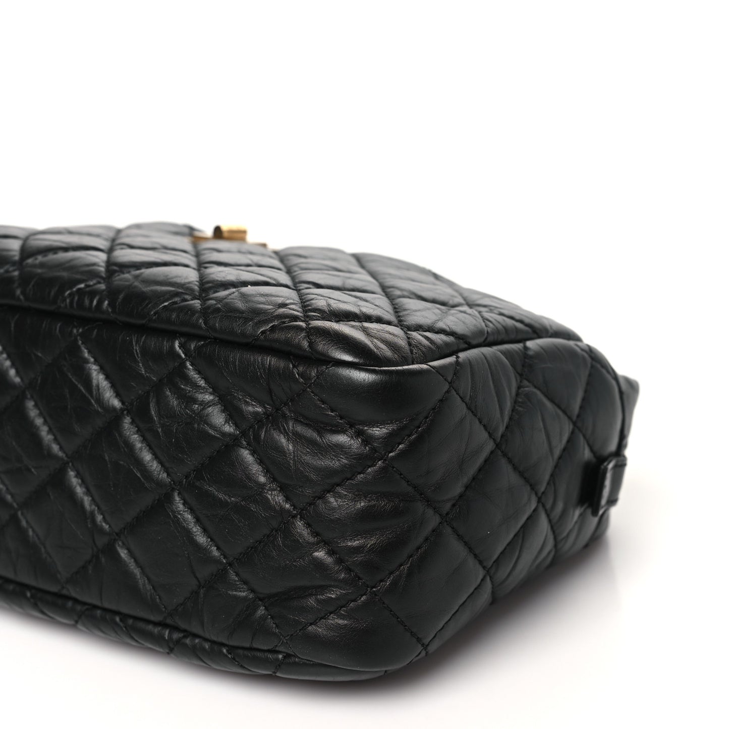 Aged Calfskin Quilted Medium Reissue Camera Case Black