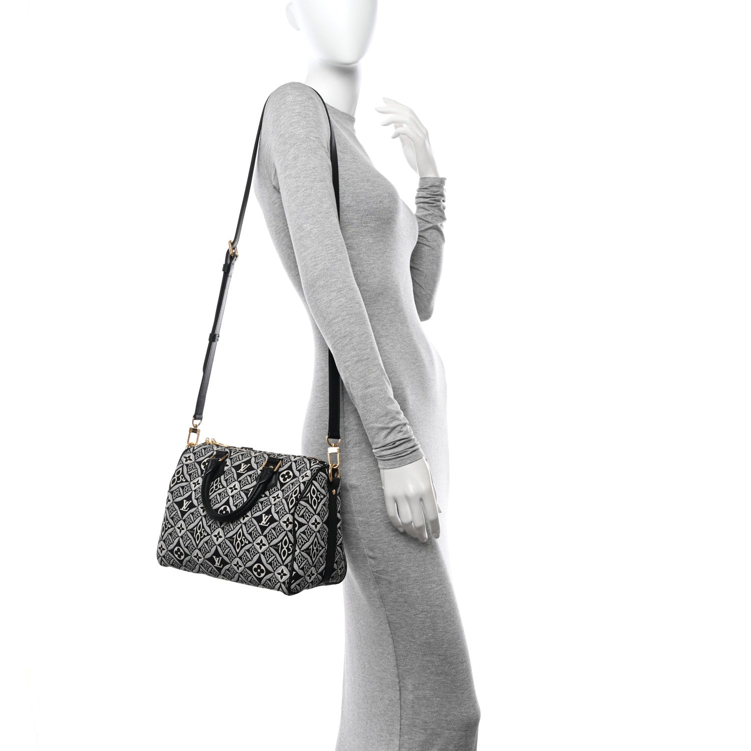 Louis Vuitton Jacquard Since 1854 Speedy Bandouliere 25 Grey 2 of 9