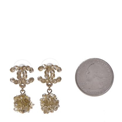 Chanel Crystal CC Dangle Earrings Gold 2 of 5