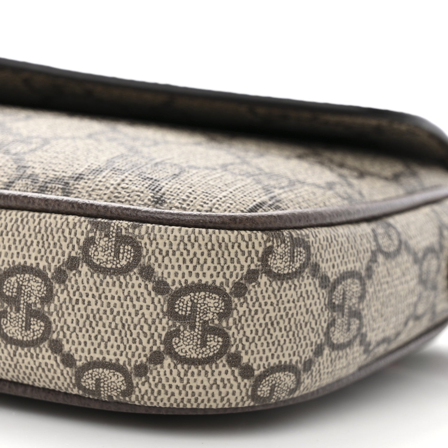 Gucci GG Supreme Monogram Textured Dollar Calfskin Web Mini Ophidia Envelope Shoulder Bag Beige Ebony New Acero 10 of 11