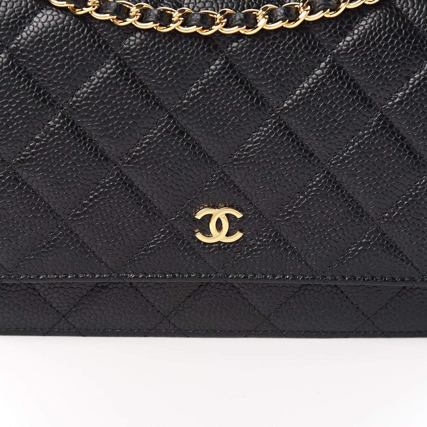 Caviar Quilted Wallet On Chain WOC Black