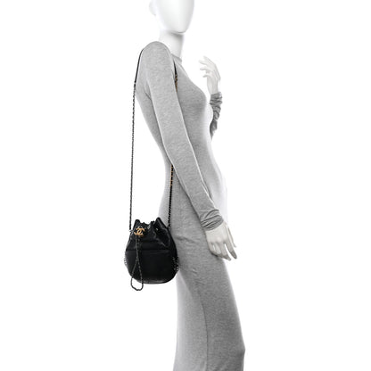 Chanel Aged Calfskin Quilted Small Gabrielle Bucket Black 2 of 10