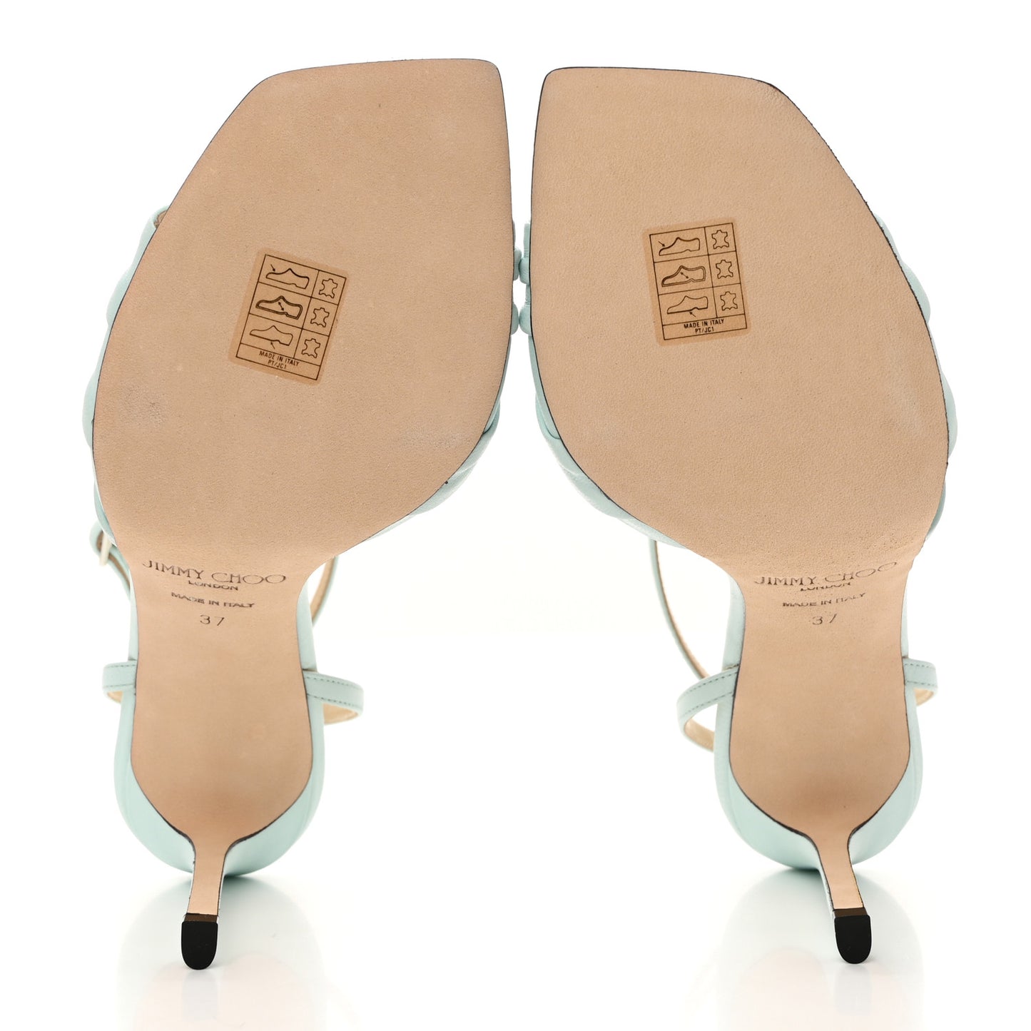 Luxe Nappa Basil 95 Sandals 37 Powder Blue