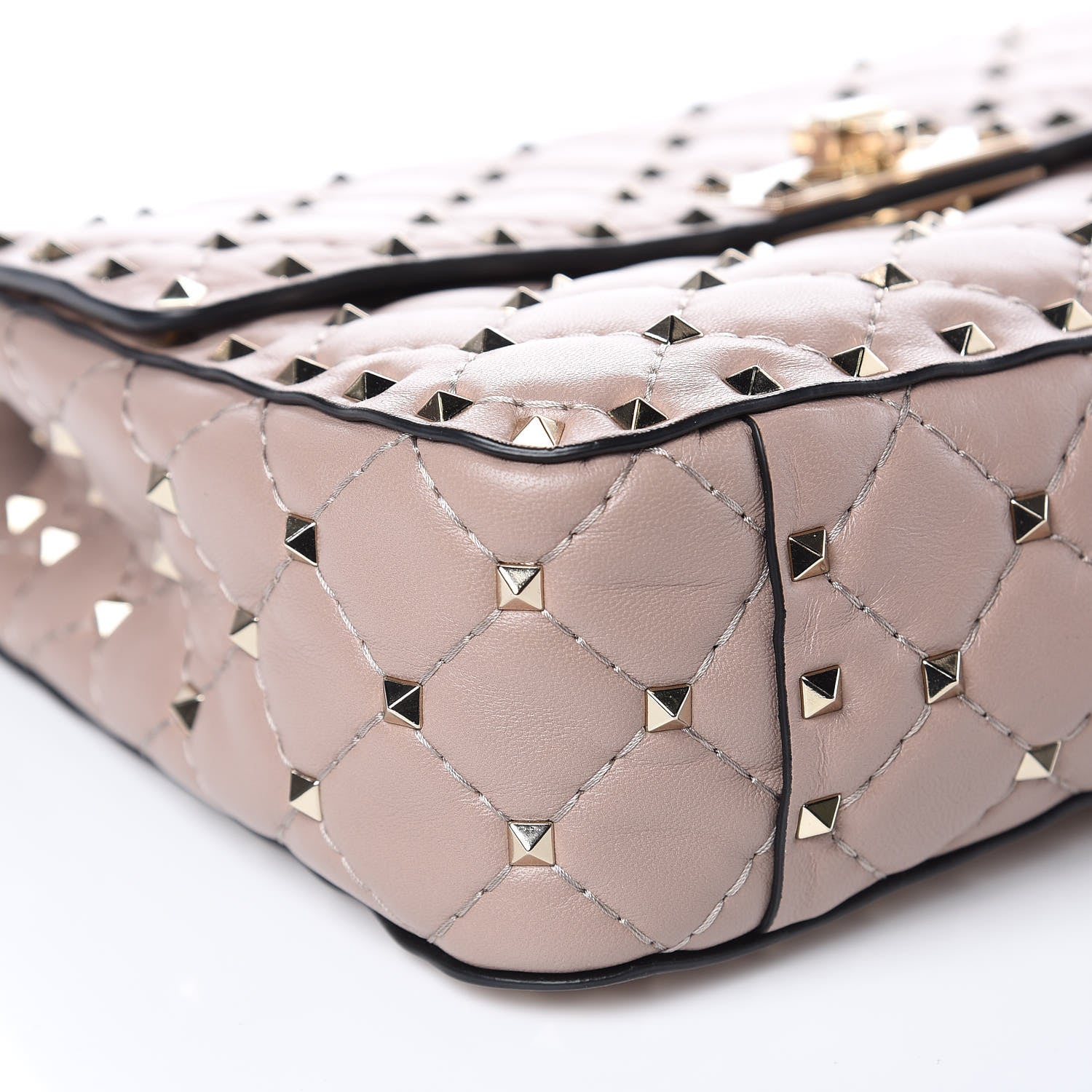 Valentino Garavani Lambskin Medium Rockstud Spike Shoulder Bag Poudre 7 of 9